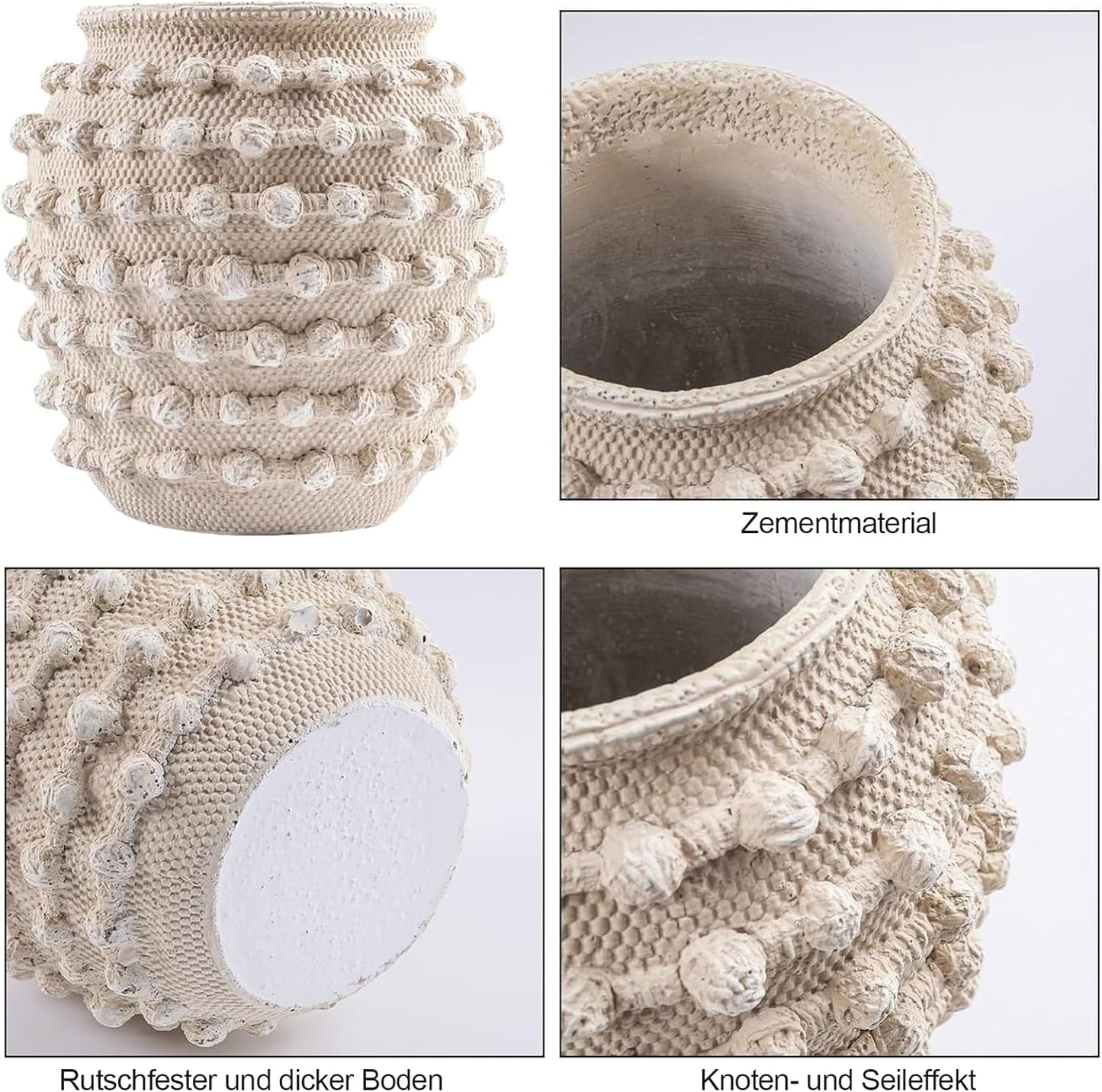 Rope Knots Boho Ceramic Vase