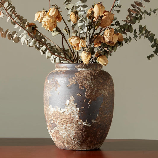Rustic Textured Terracotta Vase
