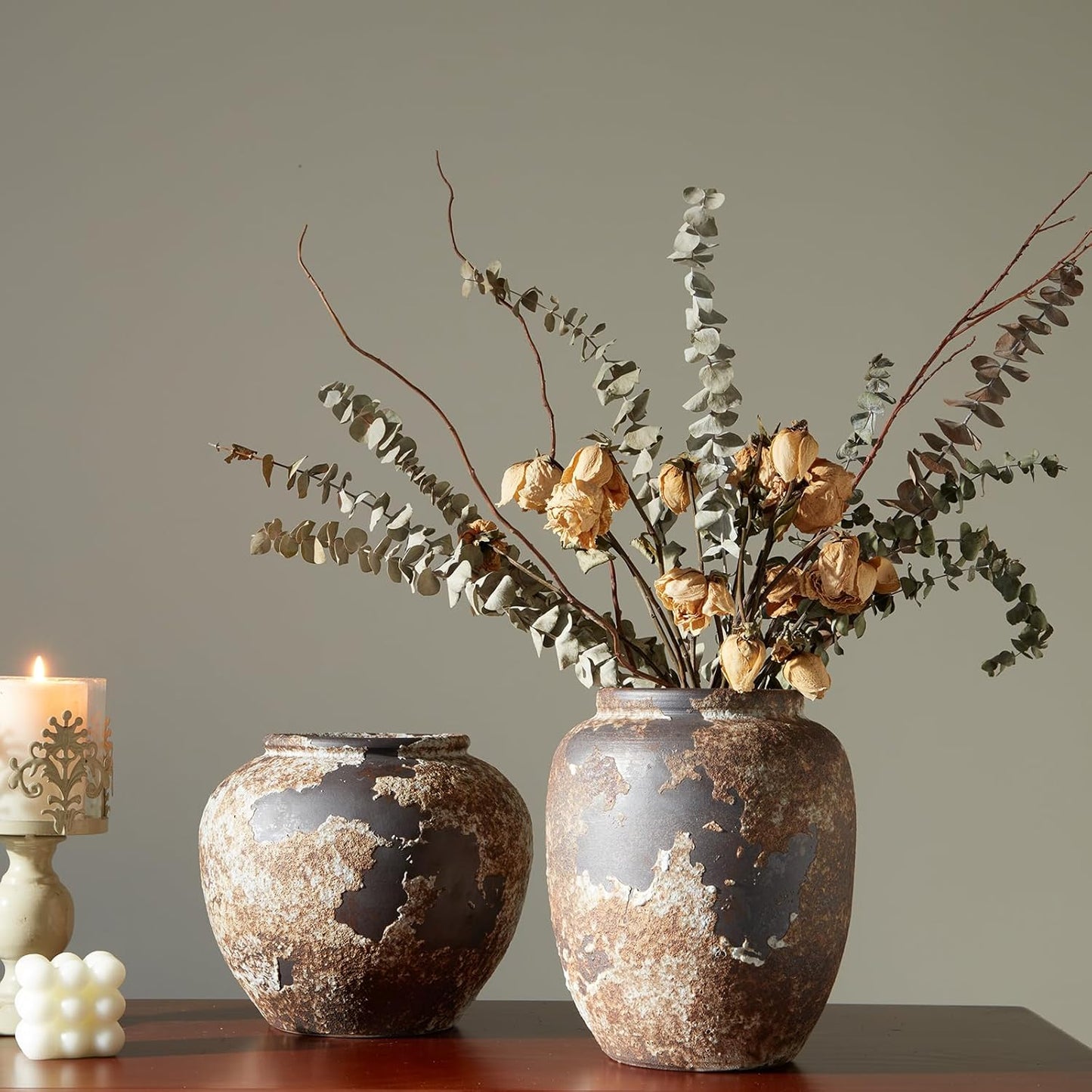 Rustic Textured Terracotta Vase