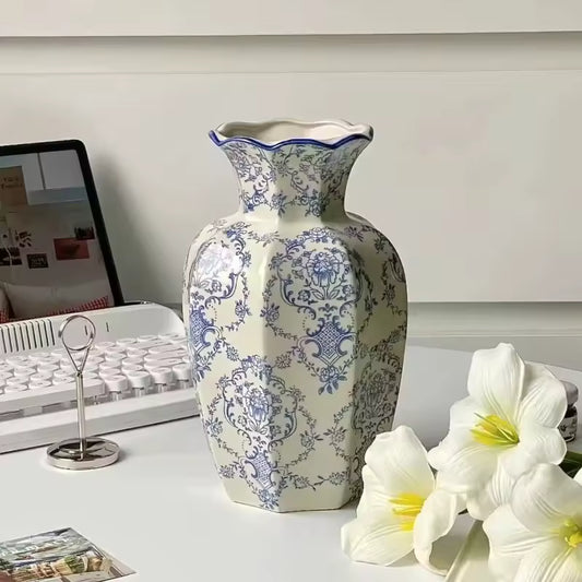 Hand-Painted Blue White Porcelain Vase