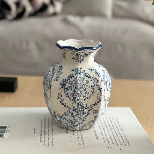 Hand-Painted Blue White Porcelain Vase