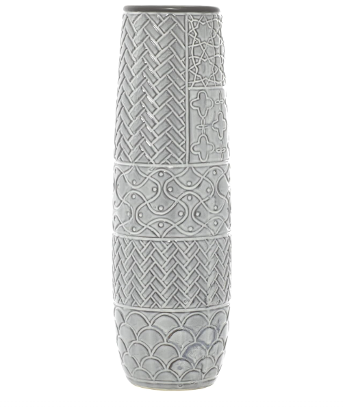 Slim Engraved Patterned Centerpiece Vase