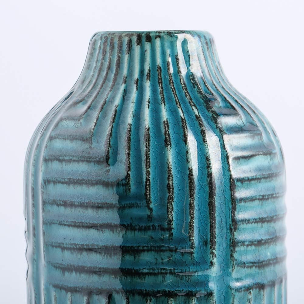 Teal Hand-Glazed Ceramic Vase