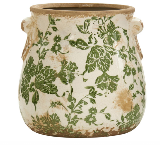 Ceramic Green Scroll Decorative Vase