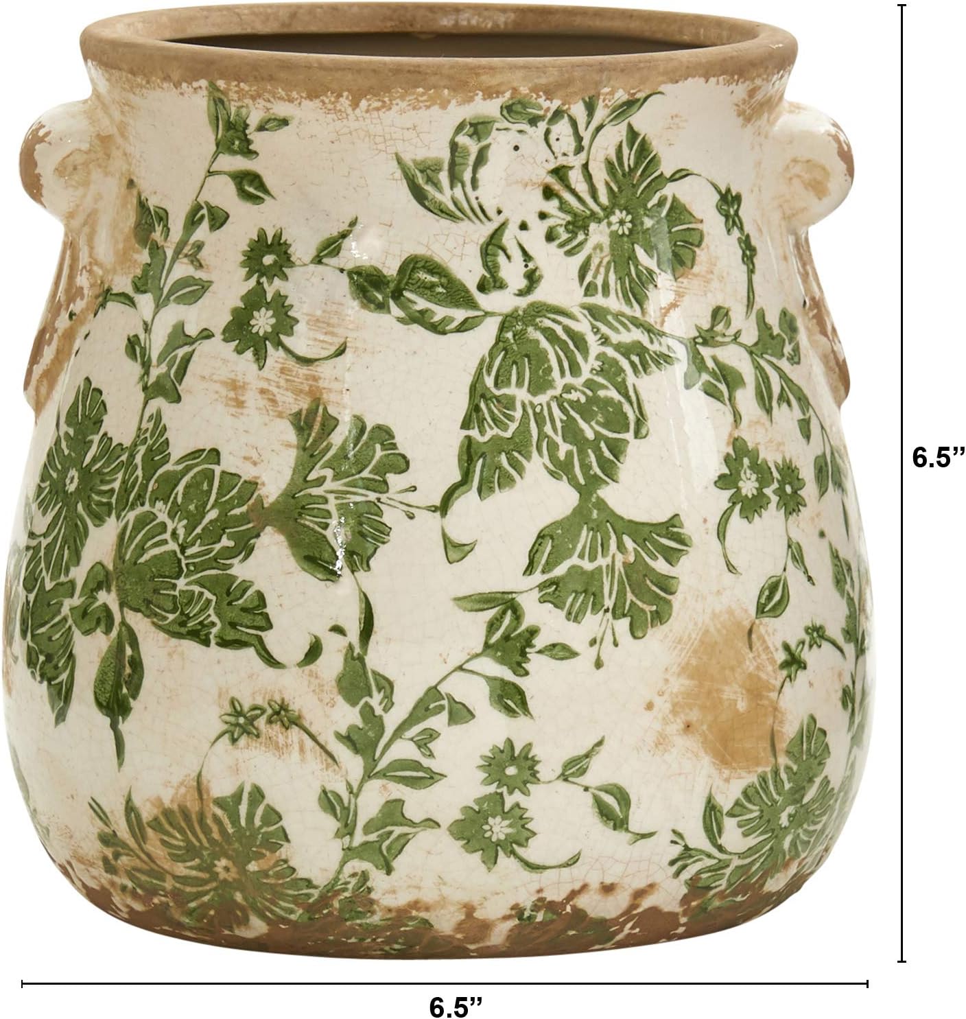 Ceramic Green Scroll Decorative Vase