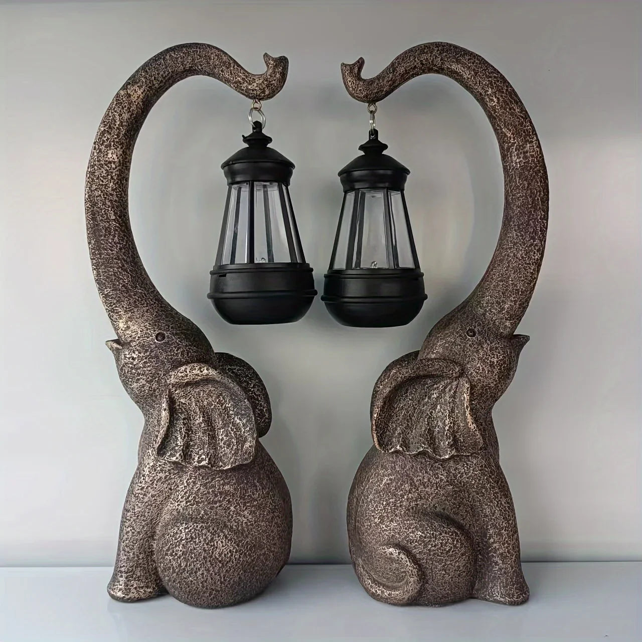 Solar Powered Elephant Garden Statue