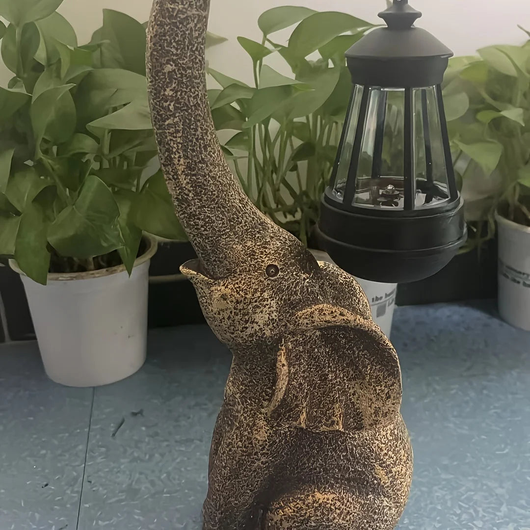 Solar Powered Elephant Garden Statue