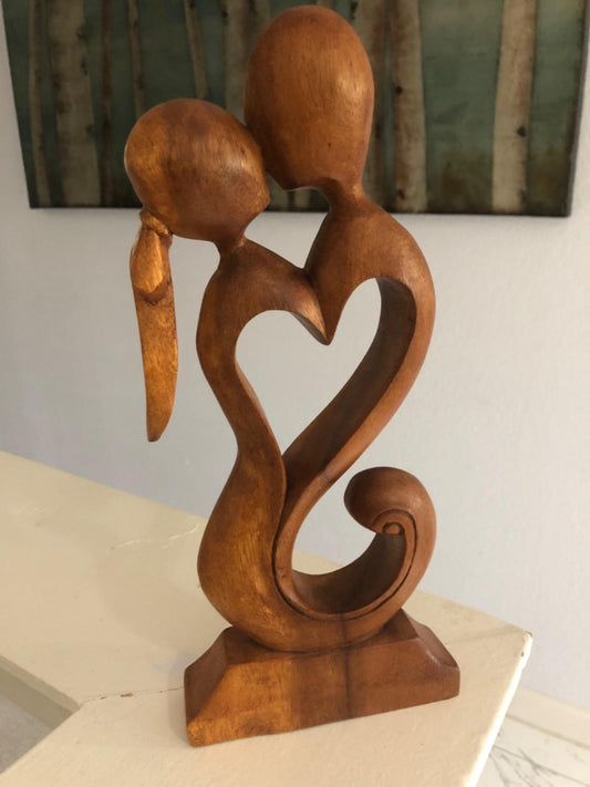 Wooden Eternal Love Sculpture Statue